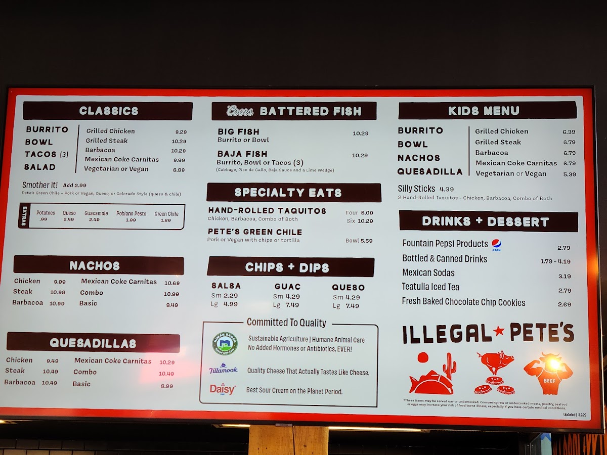 Illegal Pete's Lodo Menu - Image 1